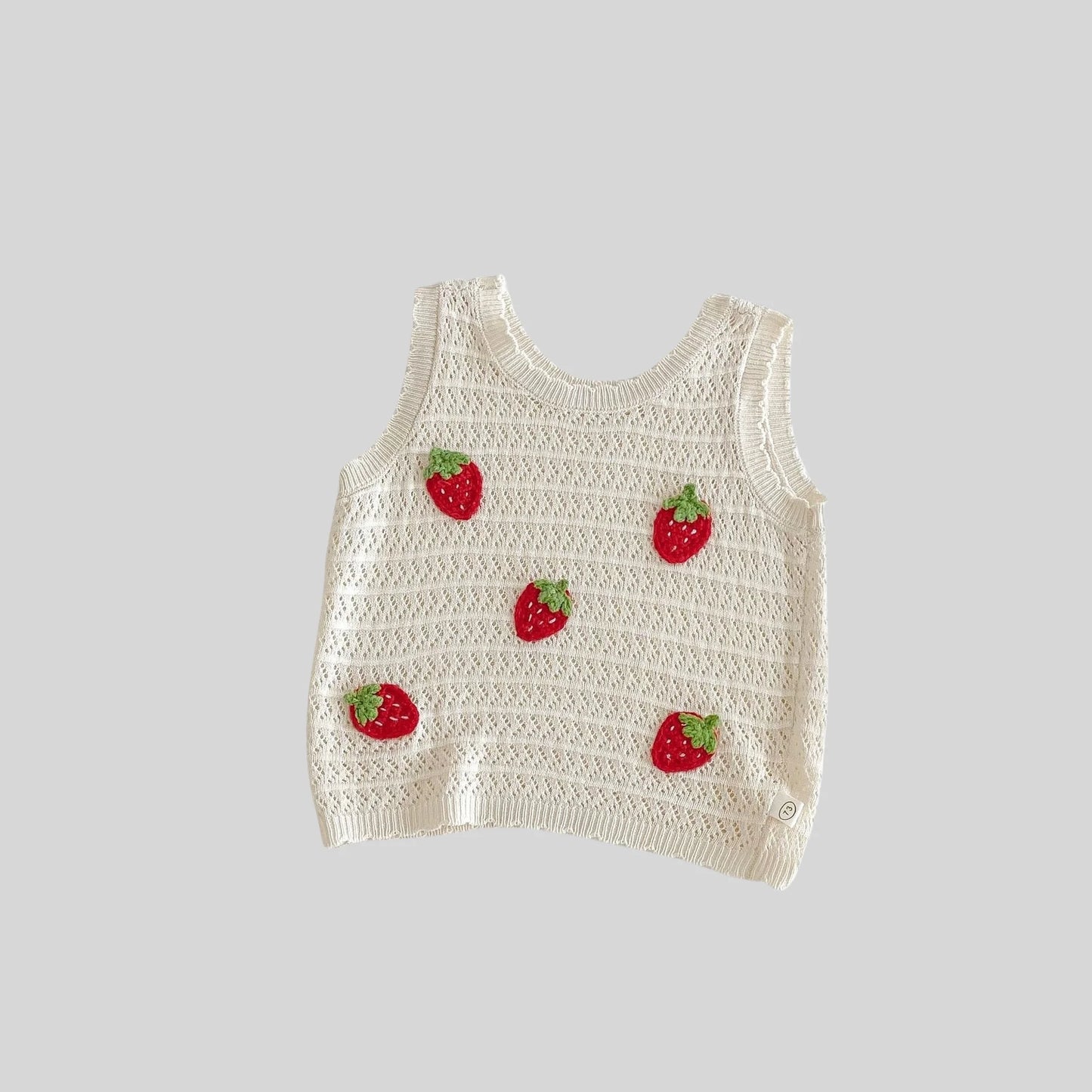 Toddler Strawberry Outfit Set | Knit Top & Shorts Summer Baby Clothes