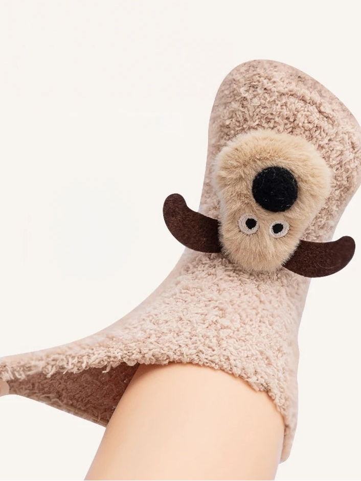 Kids’ Cozy Puppy Plush Socks