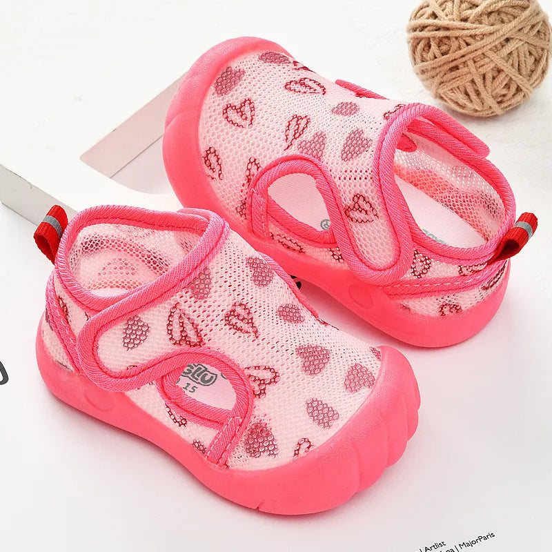 Summer Mesh Sandals Velcro | Breathable Toddler Summer Shoes Soft Sole First Walkers