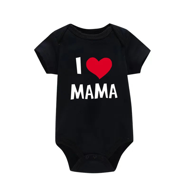 Baby Matching Onesies I Love Mama I Love Papa | Newborn Bodysuit Set | Baby Shower Gift Outfit