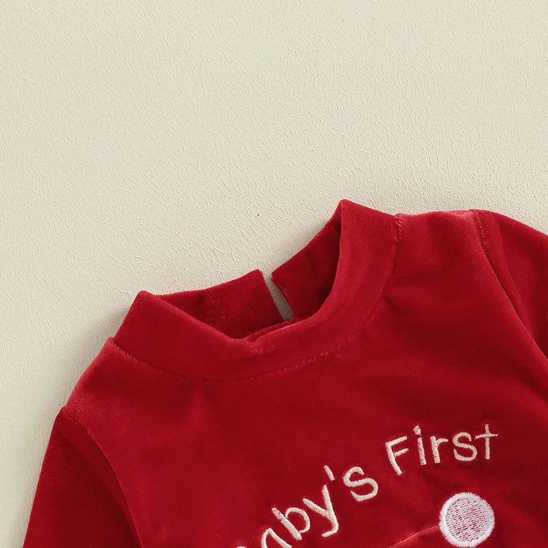 Baby’s First Christmas Santa Romper & Hat Set