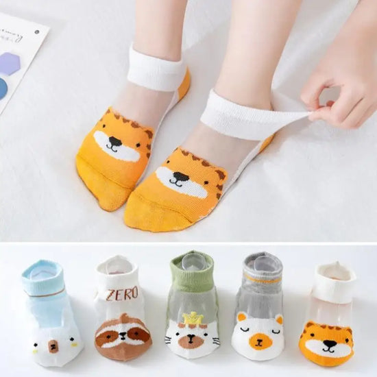 5 Pairs Kids Cotton Socks – Breathable Spring & Summer Socks for Girls and Boys