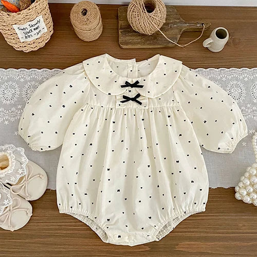 Baby Girl Lace Romper | Newborn Vintage Design Outfit