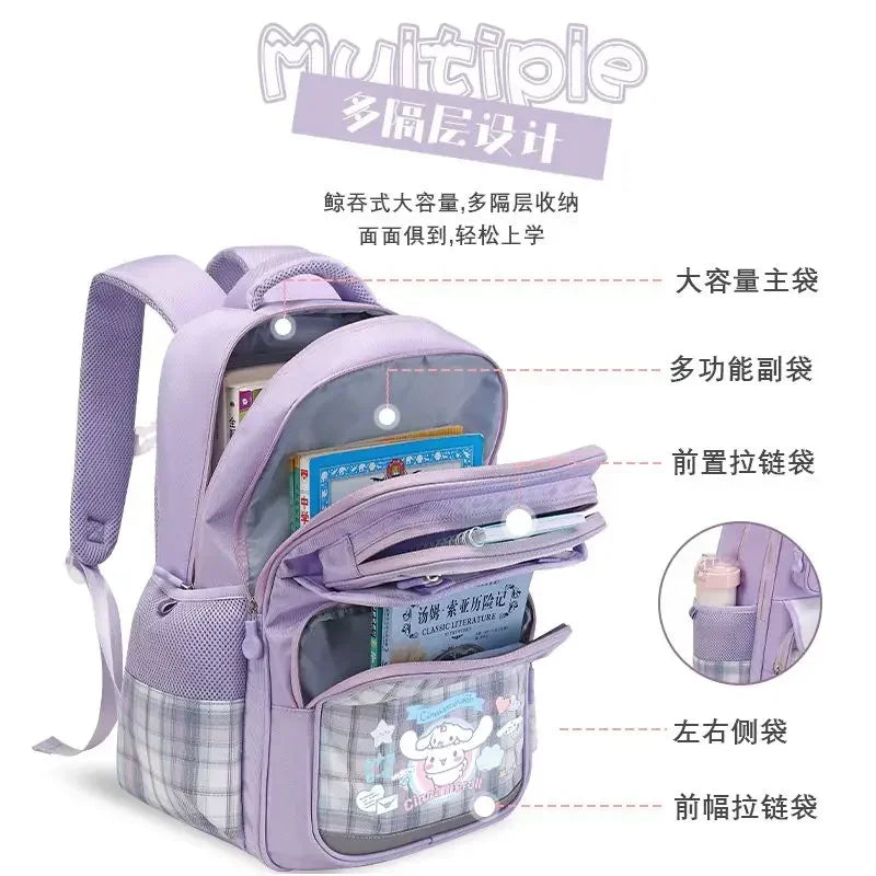 Kids Anime Backpacks for Children Kawaii Toys Large Capacity Girls Cute Lightweight Spine-Protective Backpack