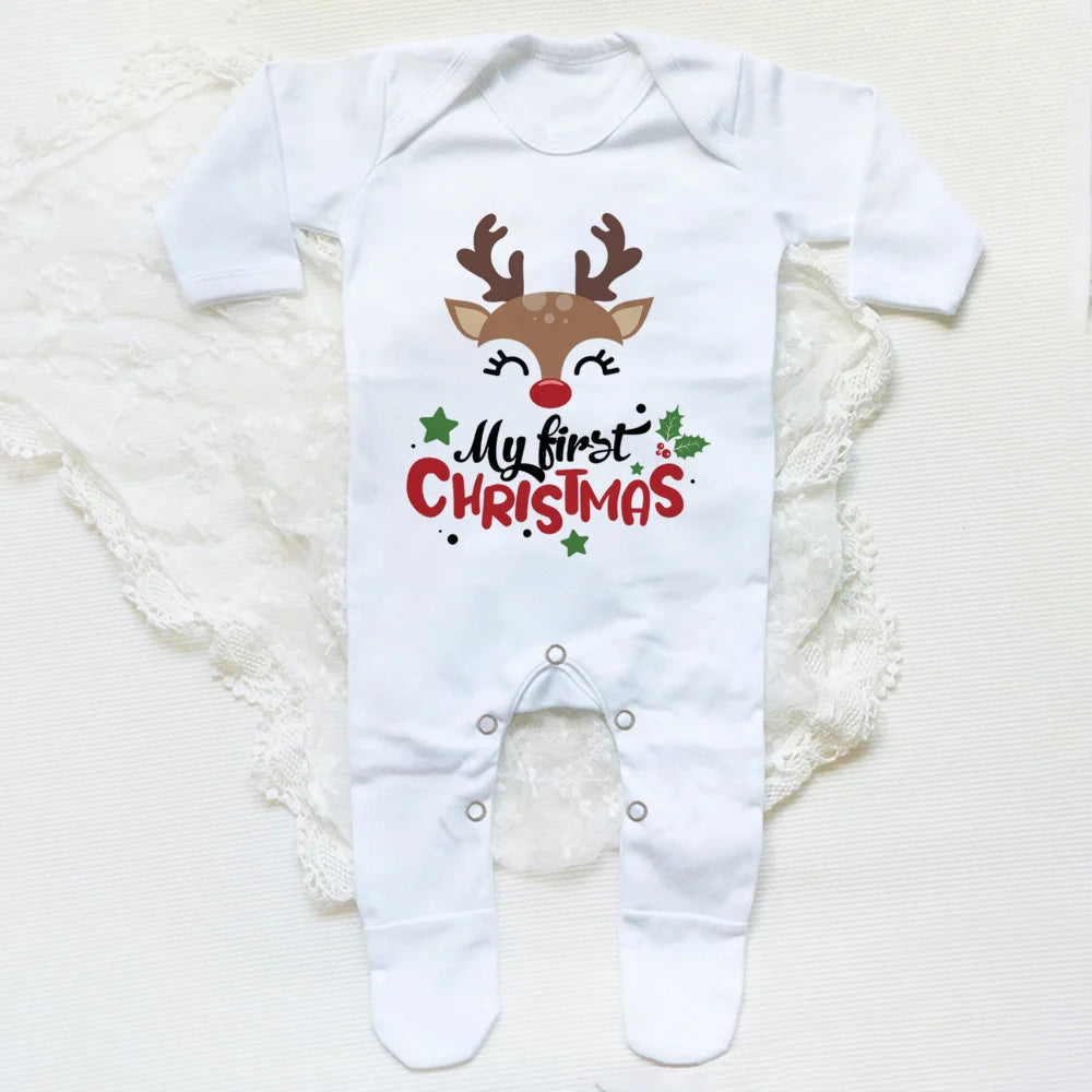 My First Christmas Baby Romper - Christmas Design