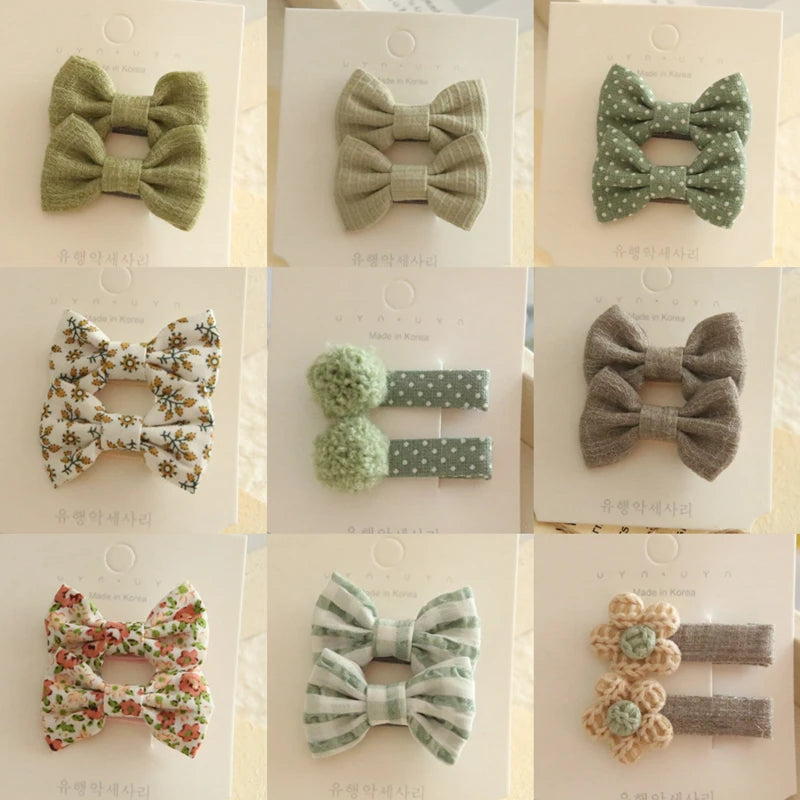 Baby Girl Hair Bows Set – Soft Fabric Clips for Newborns & Toddlers | Neutral & Floral Infant Hair Accessories (Copy)