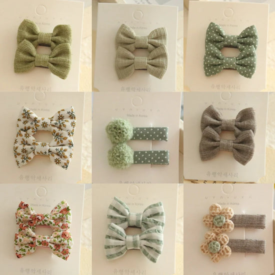 Baby Girl Hair Bows Set – Soft Fabric Clips for Newborns & Toddlers | Neutral & Floral Infant Hair Accessories (Copy)