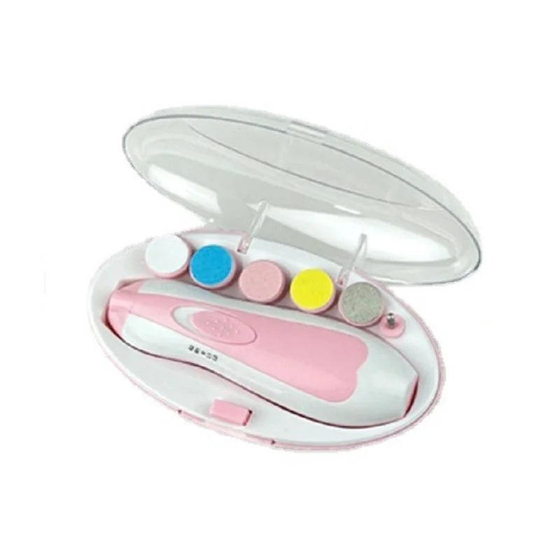 Electric Baby Nail Grinder 6-in-1 | Safe & Silent Baby Nail Trimmer with Light | Newborn & Toddler Nail Care Kit
