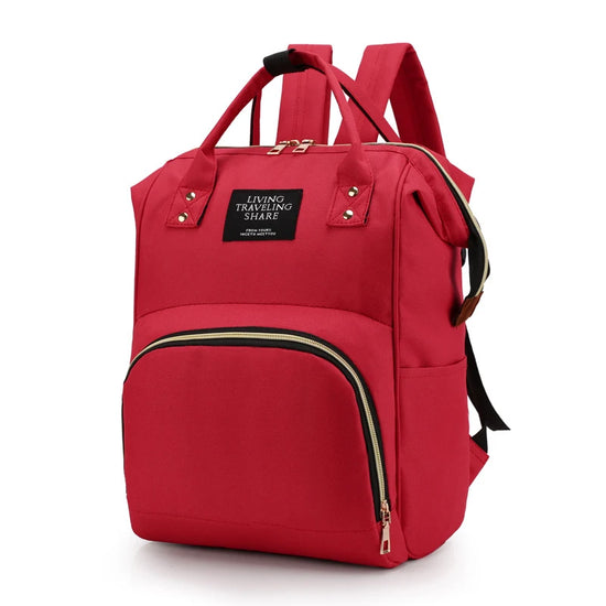 Large Capacity Canvas Mummy Bag – Baby Bottle Insulated Diaper Backpack for Travel