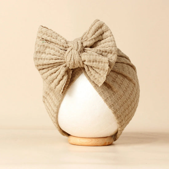 Lovely Bowknot Knitted Baby Hat Cute Solid Color Baby Girls Turban