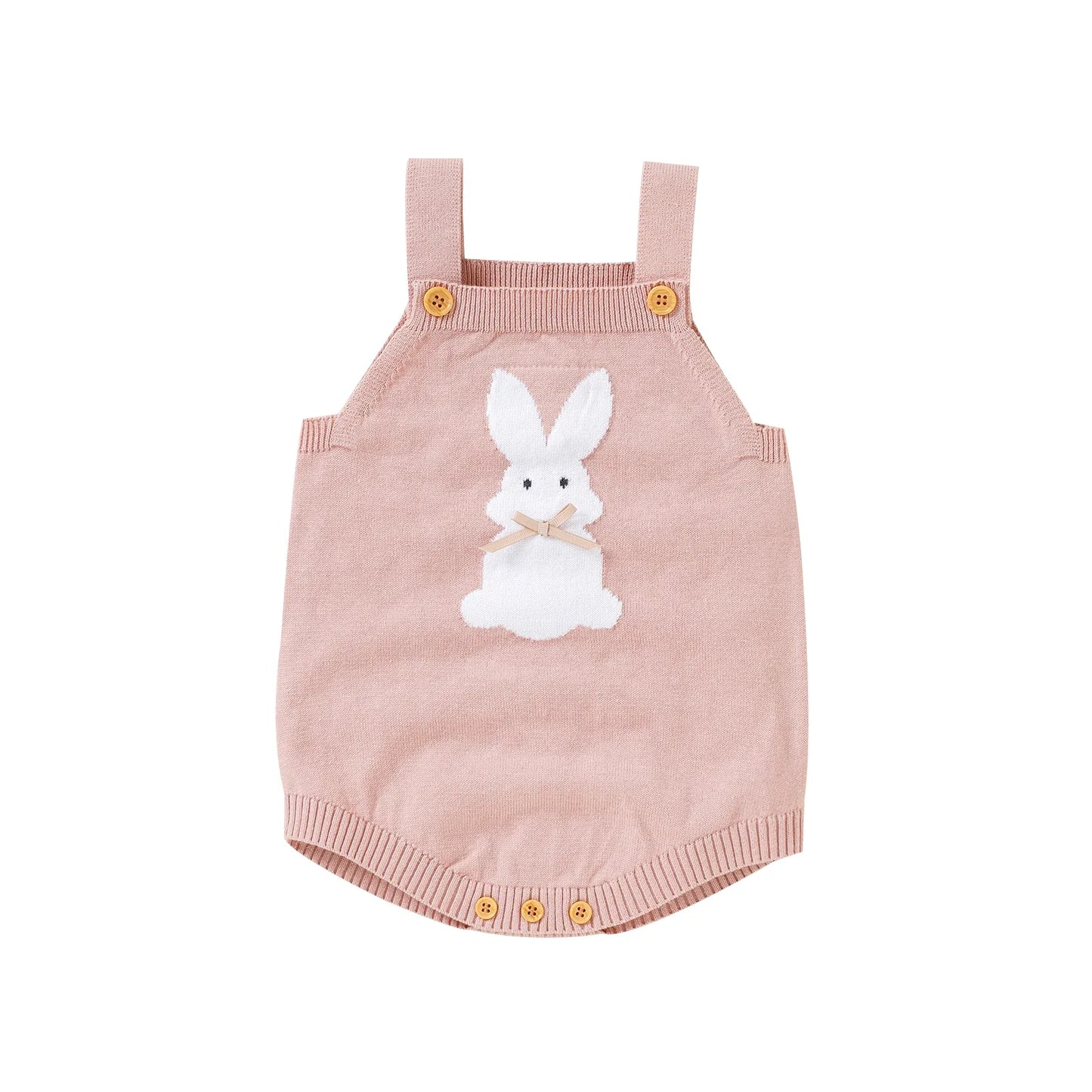 Baby Bunny Romper | Knit Newborn Outfit Bunny Overalls
