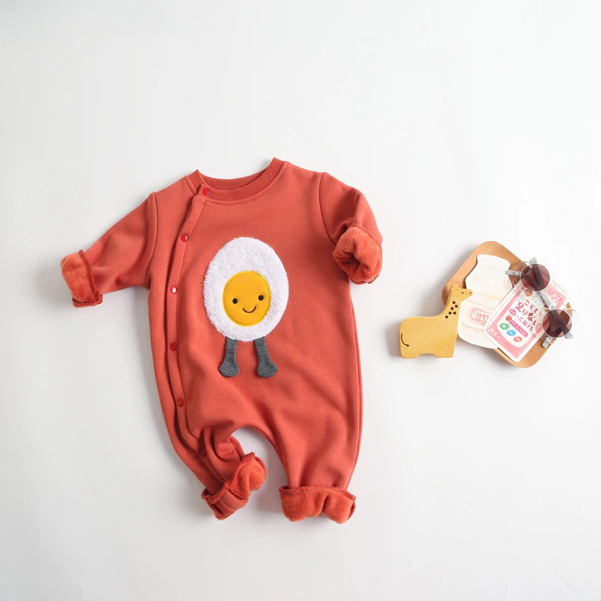 Baby Cartoon Footed Romper | Soft Warm Newborn Onesie