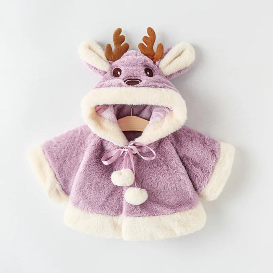 Christmas Baby Hooded Plush Coat