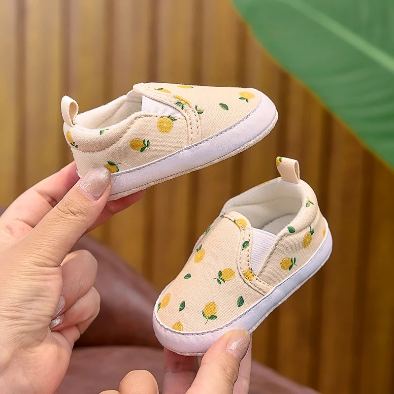 Baby Fruit Print Slip-On Shoes – Soft Sole First Walker Sneakers