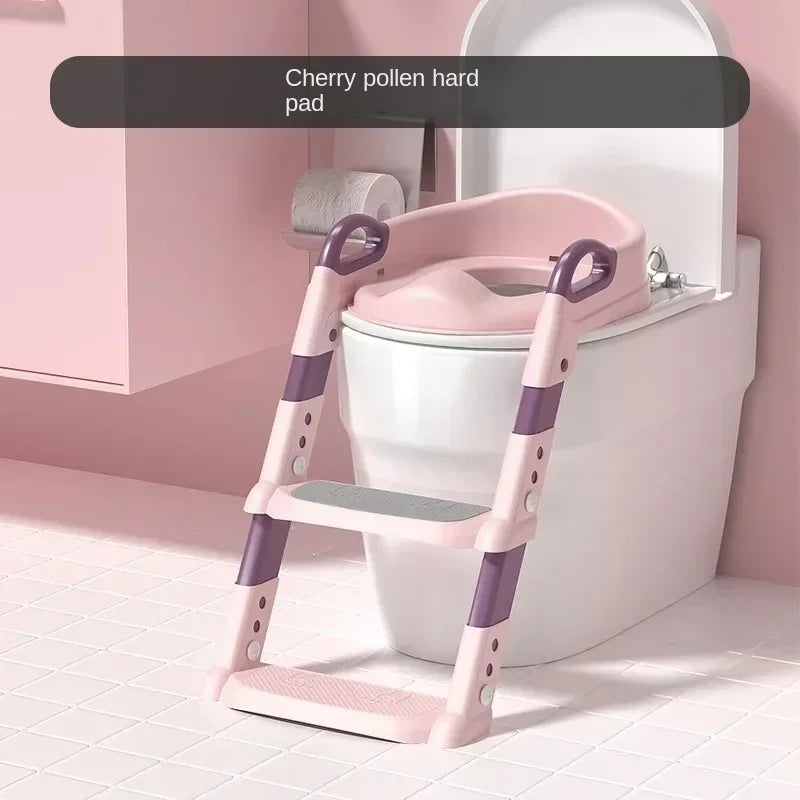 Toddler Potty Training Seat with Step Stool Ladder, Adjustable Toilet Seat with Handles & Non-Slip Steps