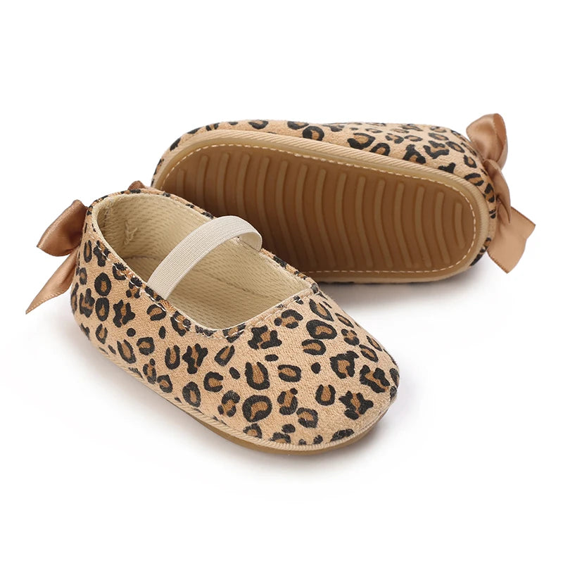Baby Girl Leopard Print Shoes – Animal Print Soft Sole First Walkers