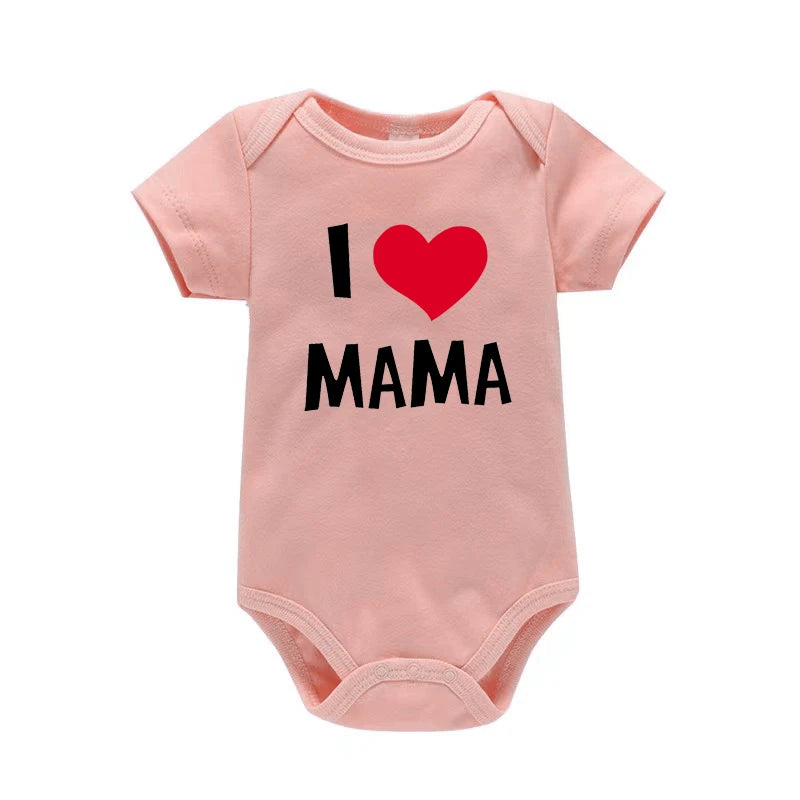 Baby Matching Onesies I Love Mama I Love Papa | Newborn Bodysuit Set | Baby Shower Gift Outfit