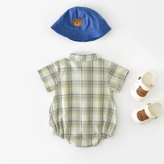 Green Plaid Infant Baby Bodysuit