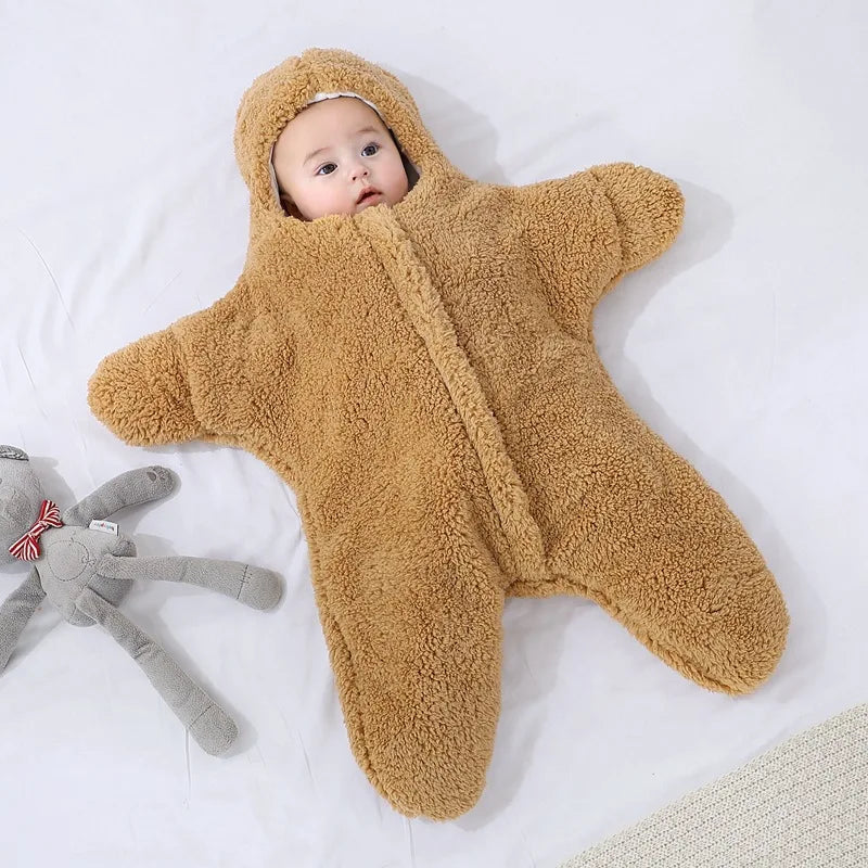 Starfish Hooded Baby Romper – Long Sleeve Newborn Jumpsuit | Toddler One Piece Bodysuit Outfit