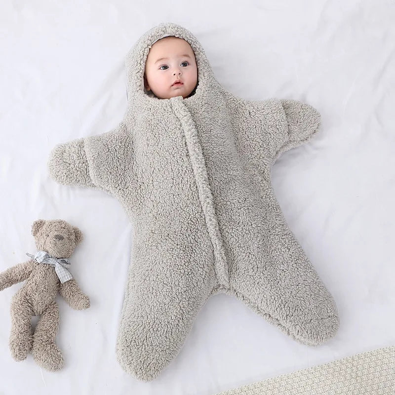 Starfish Hooded Baby Romper – Long Sleeve Newborn Jumpsuit | Toddler One Piece Bodysuit Outfit