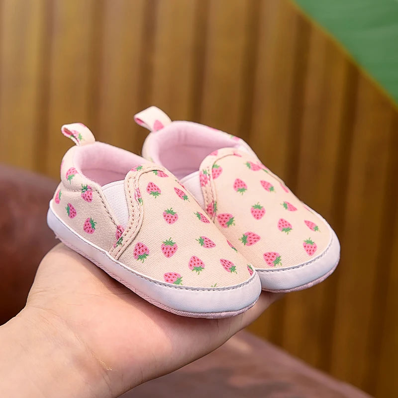 Baby Fruit Print Slip-On Shoes – Soft Sole First Walker Sneakers