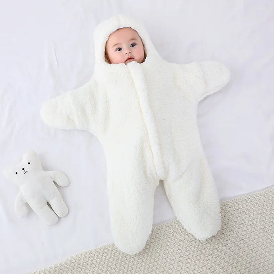 Starfish Hooded Baby Romper – Long Sleeve Newborn Jumpsuit | Toddler One Piece Bodysuit Outfit
