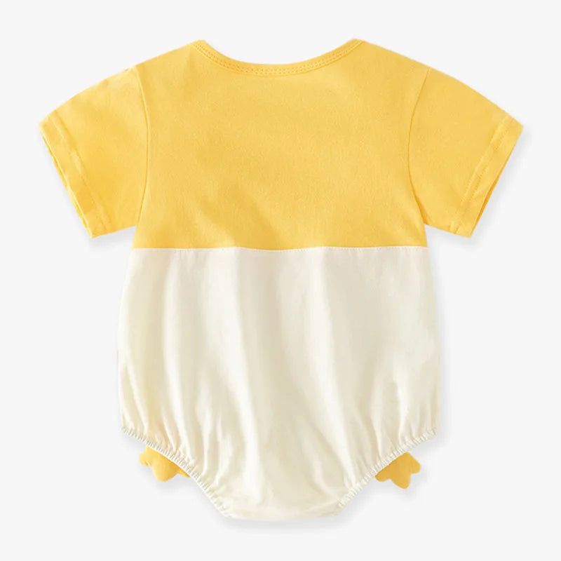 Baby Unisex Romper Set with T-Shirt | Cute Duck Overalls Outfit