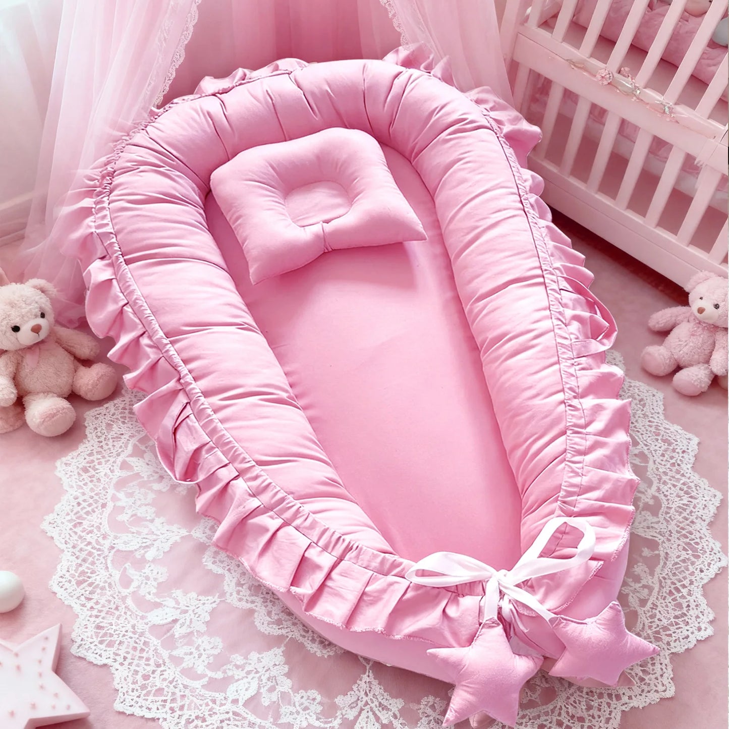 Baby Nest Lounger | Portable Newborn Baby Nest Bed & Sleep Cushion