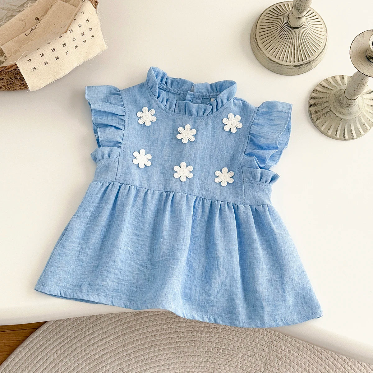 Baby Girls Clothing Infants Young Children's Summer Sweet White Floral Princess Dress Hot Selling Toddler Dress