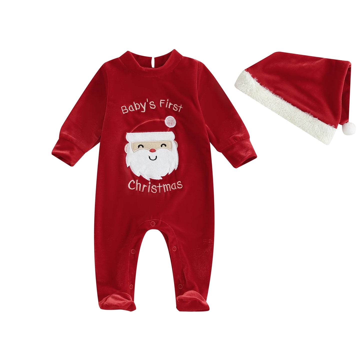 Baby’s First Christmas Santa Romper & Hat Set