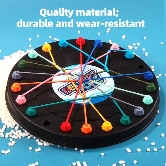 twisted rope puzzle game, brainy knots, rope untangling board, lacing toy, puzzle challenge