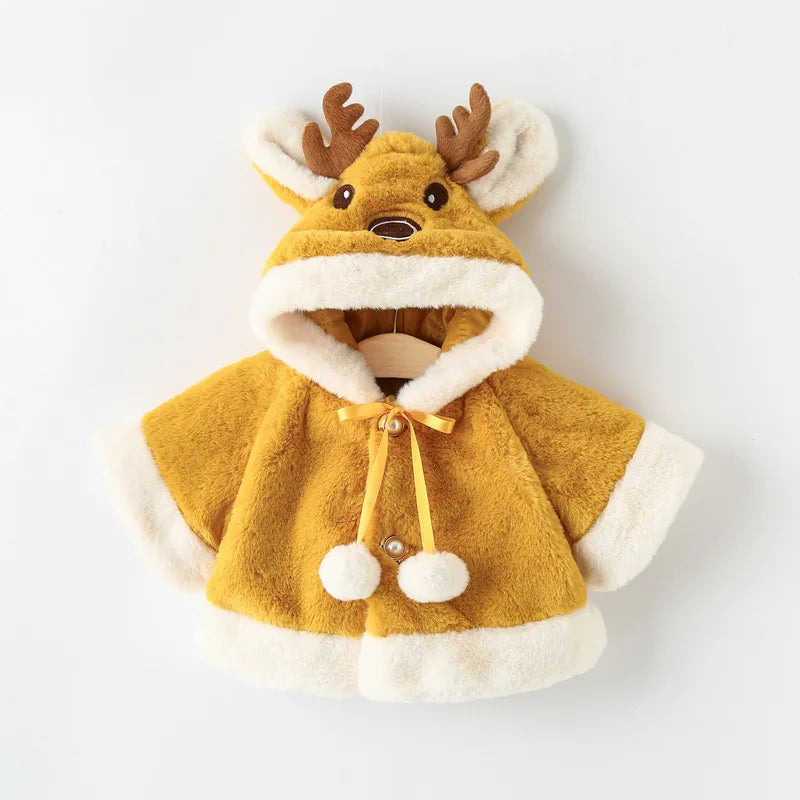 Christmas Baby Hooded Plush Coat