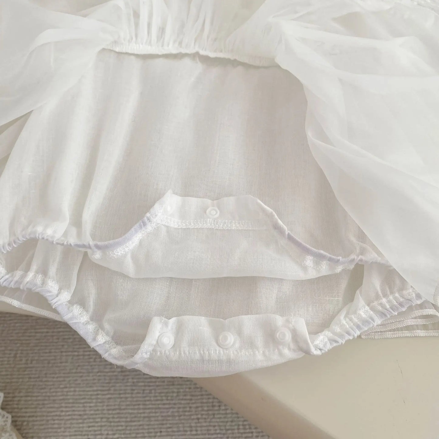 Baby Girl White Lace Romper Set | Princess Outfit with Bonnet
