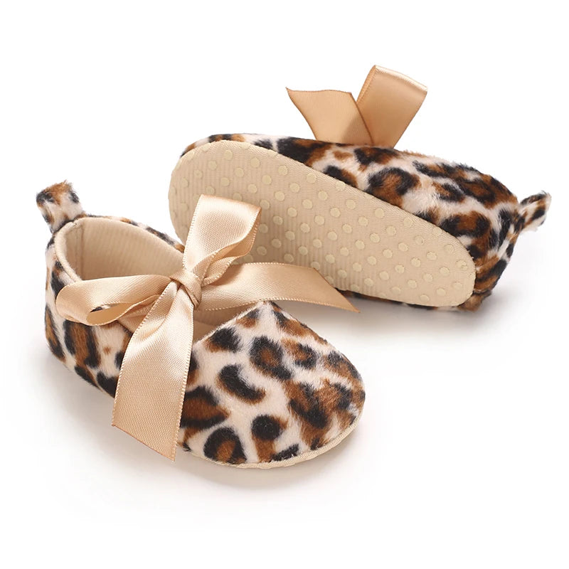 Baby Girl Leopard Print Shoes – Animal Print Soft Sole First Walkers