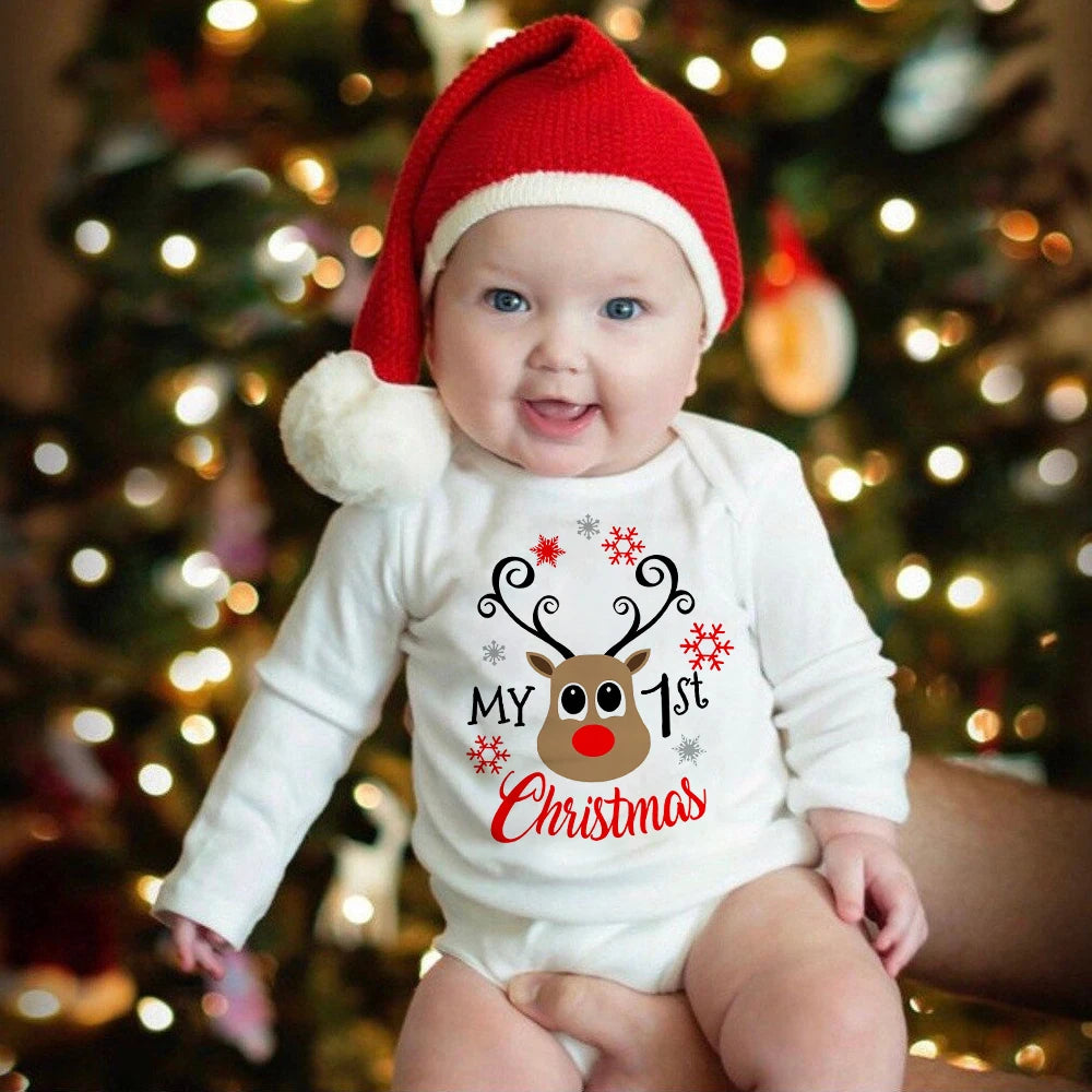 My First Christmas Baby Long Sleeve Romper