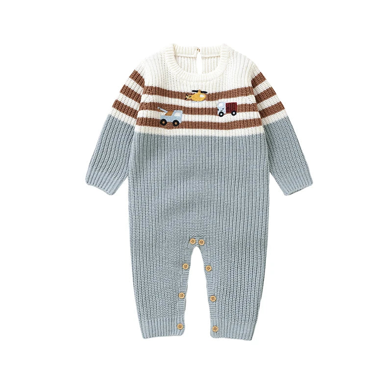 Baby Boy Knit Romper | Winter Newborn Jumpsuit Outfit