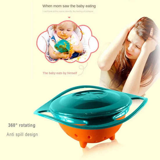 360° Spill-Proof Gyro Bowl: Mess-Free Feeding for Kids!