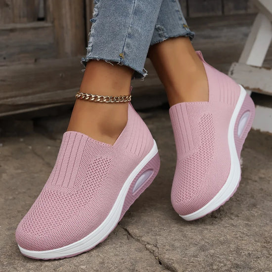 Women’s Air Cushion Orthopedic Walking Shoes – Slip-On, Breathable, and Non-Slip