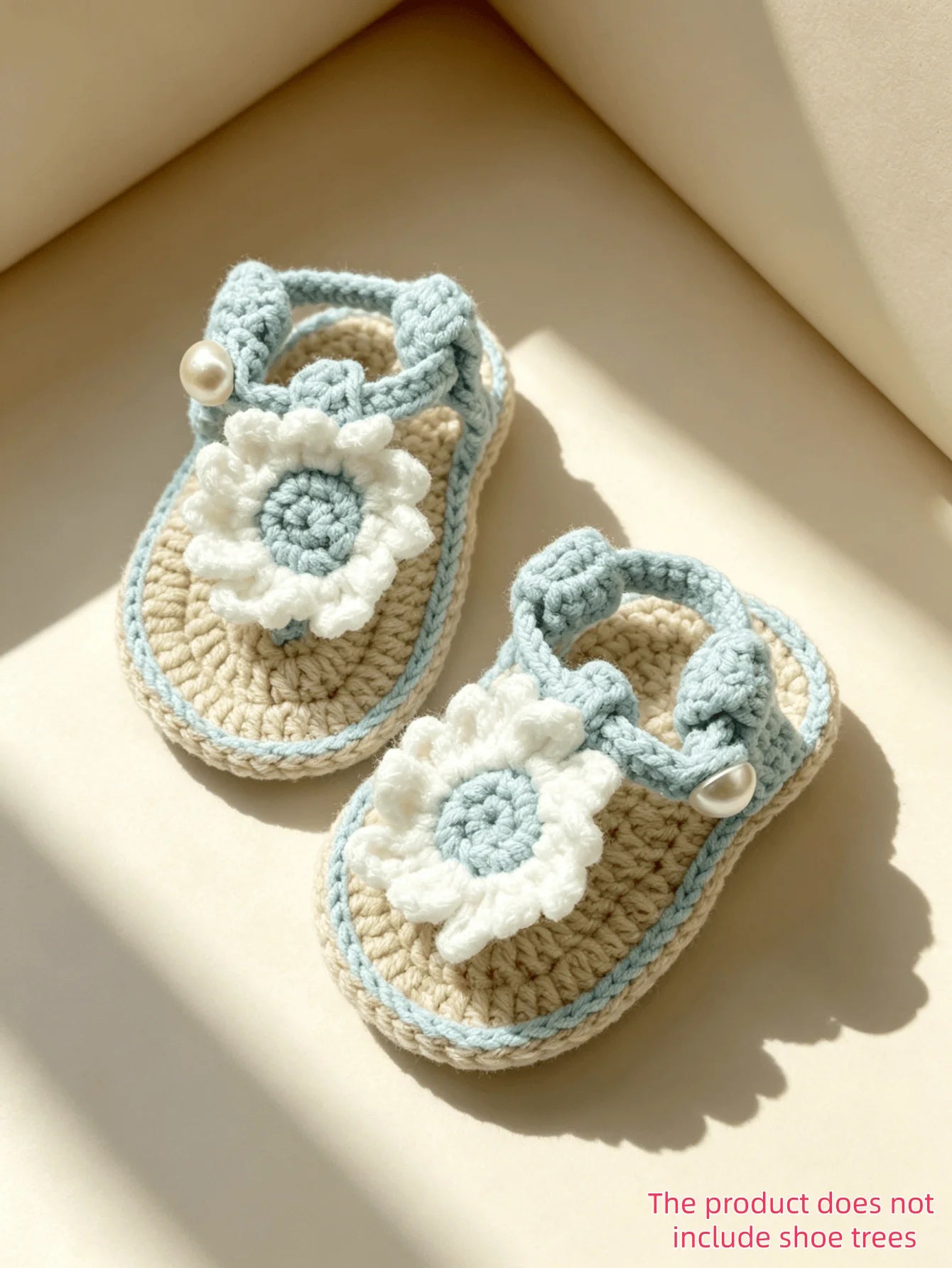 Handmade Crochet Baby Sandals | Daisy Flower Soft Sole Newborn Sandals