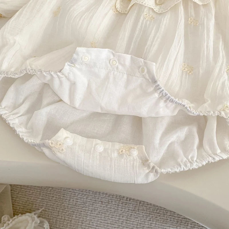 Baby Girl Lace Romper | Newborn Vintage Princess Outfit