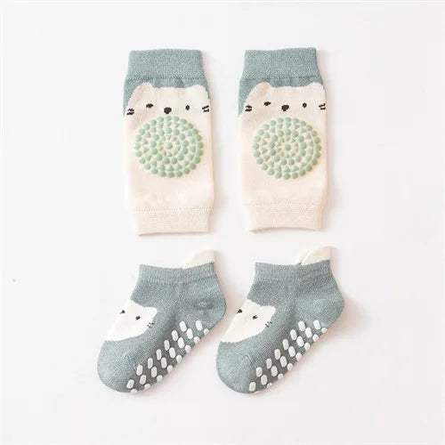 Baby Leg Warmers & Knee Pad Socks Set – Cotton Crawling Protector for Newborns & Toddlers (0–3Y)