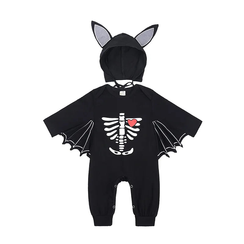 Baby Bat Halloween Costume Romper with Hat – First Halloween Outfit