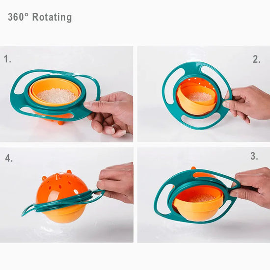 360° Spill-Proof Gyro Bowl: Mess-Free Feeding for Kids!