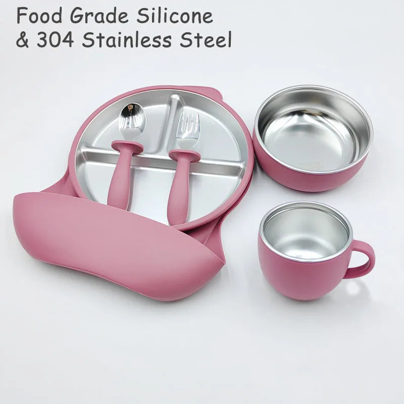 Personalized Baby Feeding Set | Custom Name Stainless Steel Mealtime Set