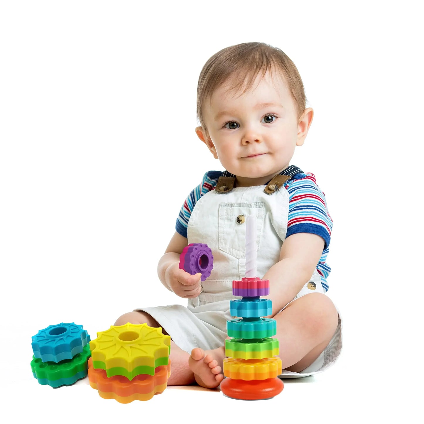 Montessori Rainbow Stacking Tower - Safe & Eco-Friendly Toy