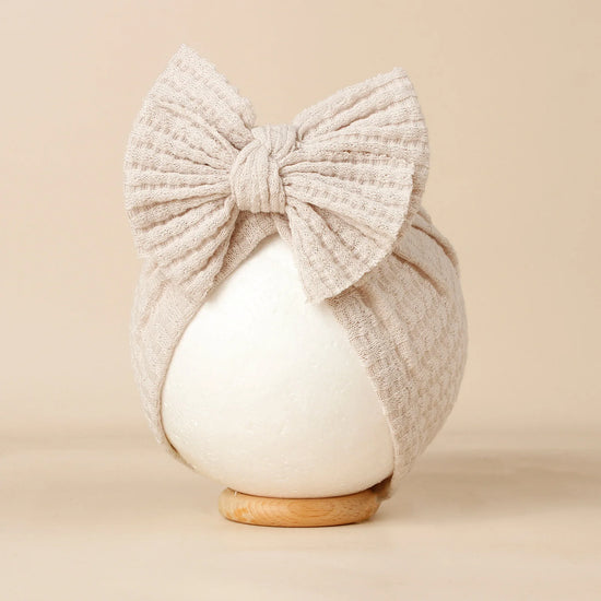 Lovely Bowknot Knitted Baby Hat Cute Solid Color Baby Girls Turban
