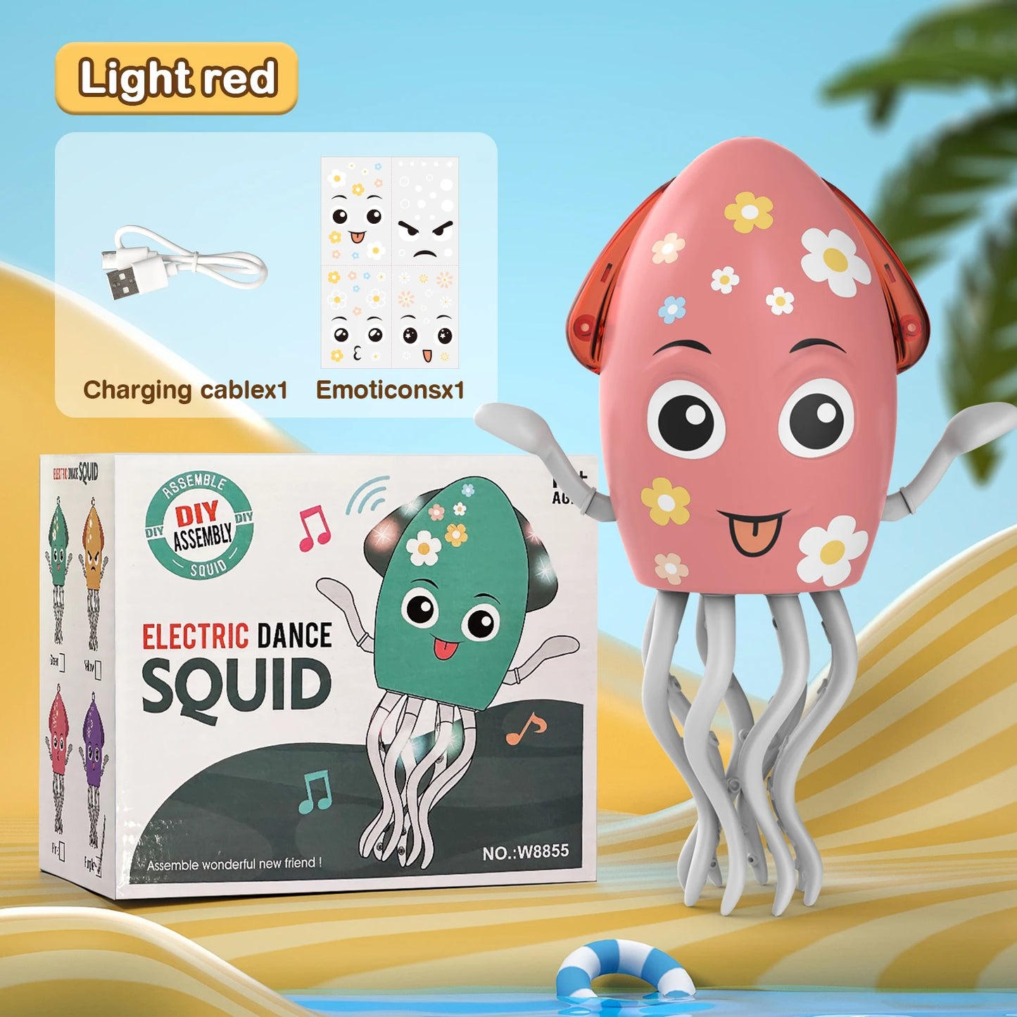 Electric Dancing squid toy – Musical Light-Up Squid for Kids, Babies & Pets