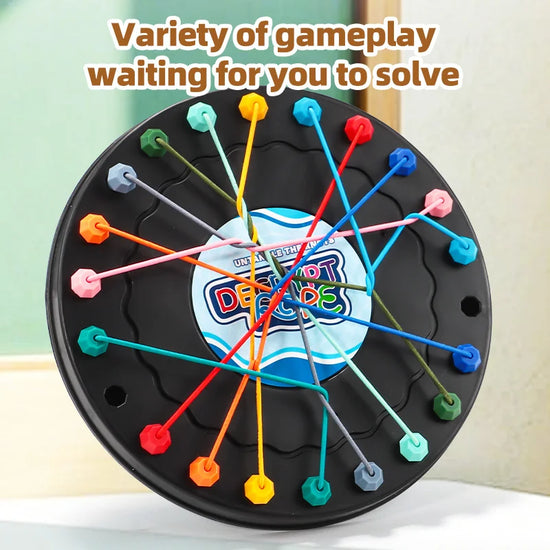 twisted rope puzzle game, brainy knots, rope untangling board, lacing toy, puzzle challenge