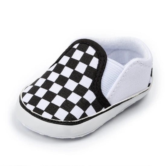 Classic Checkerboard Baby Shoes – Soft Sole Canvas Slip-On for Boys & Girls | Toddler & Newborn Casual Sneakers
