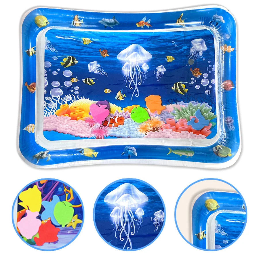 Inflatable Baby Water Sensory Play Mat | Ocean Tummy Time Activity Mat